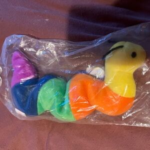 Vintage Rare Inch the inchworm beanie baby Colorful Plush Caterpillar Toy